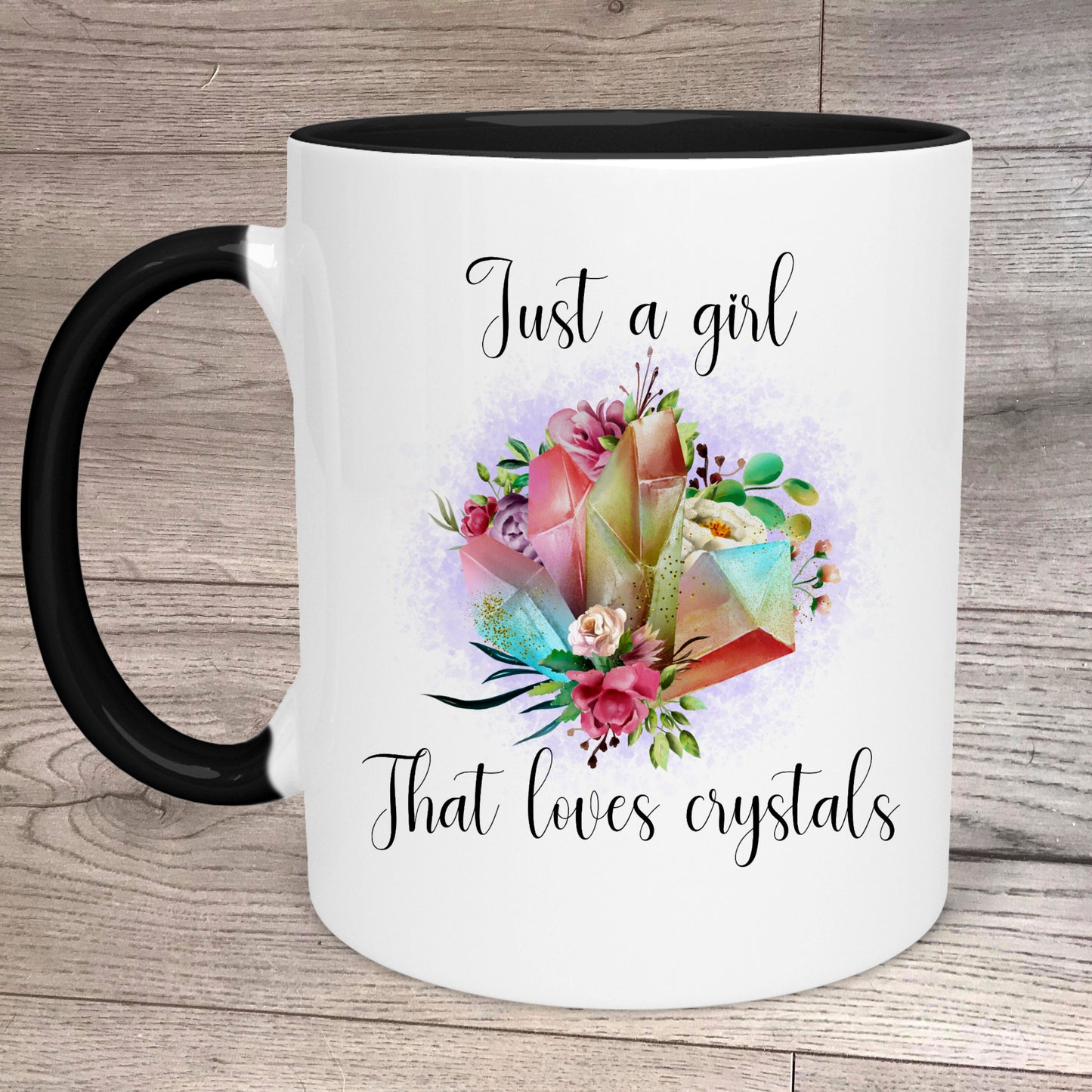 Crystal Quote Mug, Coffee Tea Lover Gift, Just A Girl Who Loves Crysta –  maggieslittlegifts